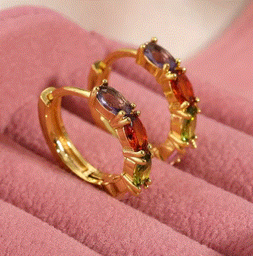 Multi Color Hoop Earrings